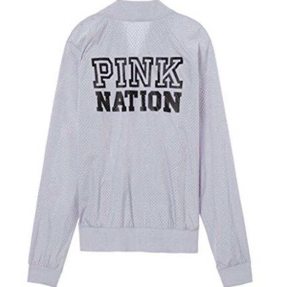 NWT Victoria's Secret PINK grey bomber jacket - Picture 2 of 6